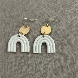 Elegant White and Gold Earrings